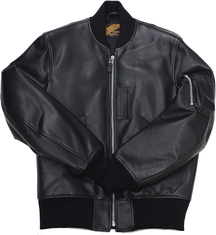 Amazon | [皮の但馬屋] 【中綿入りで暖かい】 日本製 本革 MA-1