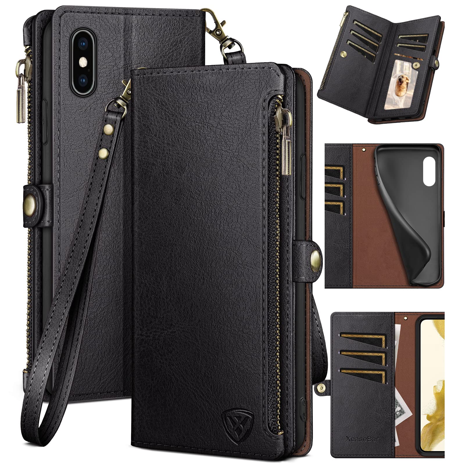 Amazon.com: XcaseBar for iPhone X/XS Wallet case with Zipper