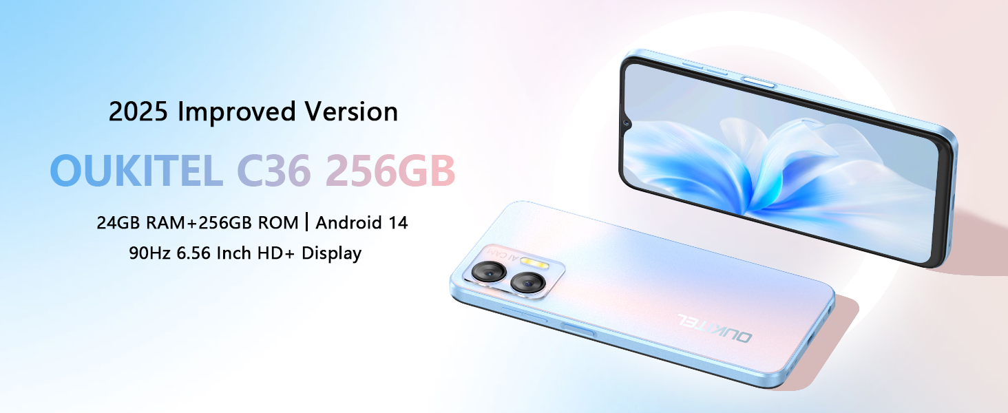 OUKITEL C36 Smartphone, Unlocked Cell Phone Canada, Android 14