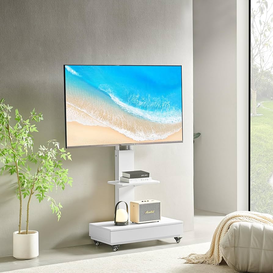 Amazon.co.jp: テレビスタンド キャスター付きTVスタンド ハイタイプ