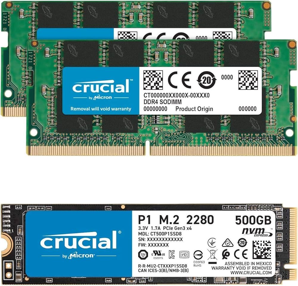 Crucial Pacote de memória SODIMM DDR4 2666MHz 16GB (2x8GB) com SSD