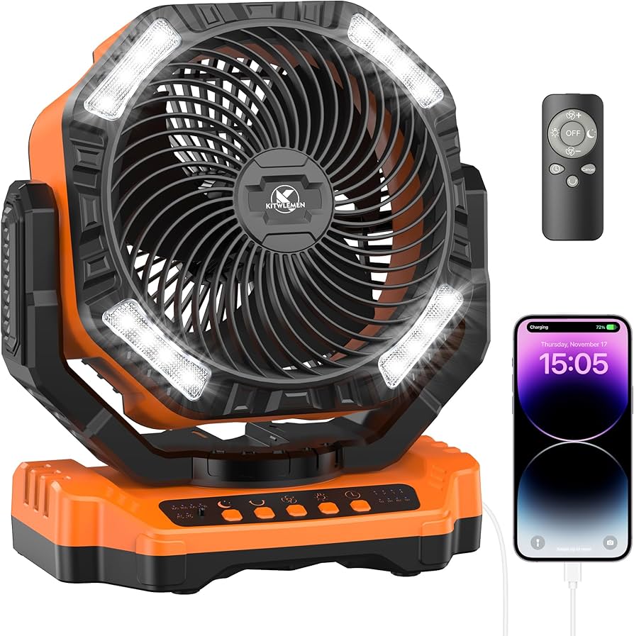 Amazon.com: 40000mAh Battery Powered Camping Fan - 136H Max