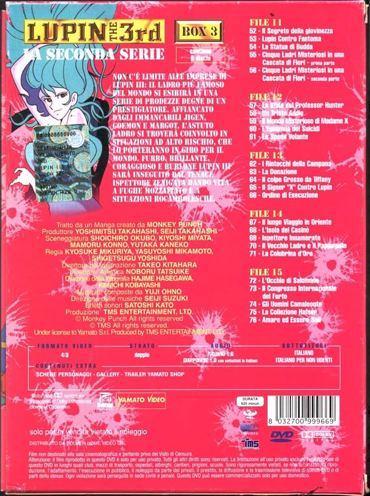 Amazon.co.jp: ルパン三世 TV第2シリーズ DVD-BOX3 (52-76話, 625分
