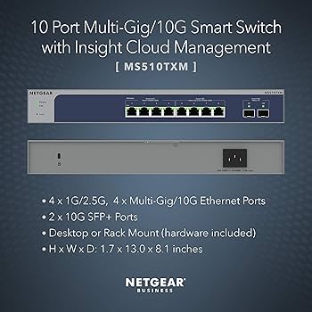 Amazon.com: NETGEAR 10-Port 10G Multi-Gigabit Ethernet Smart