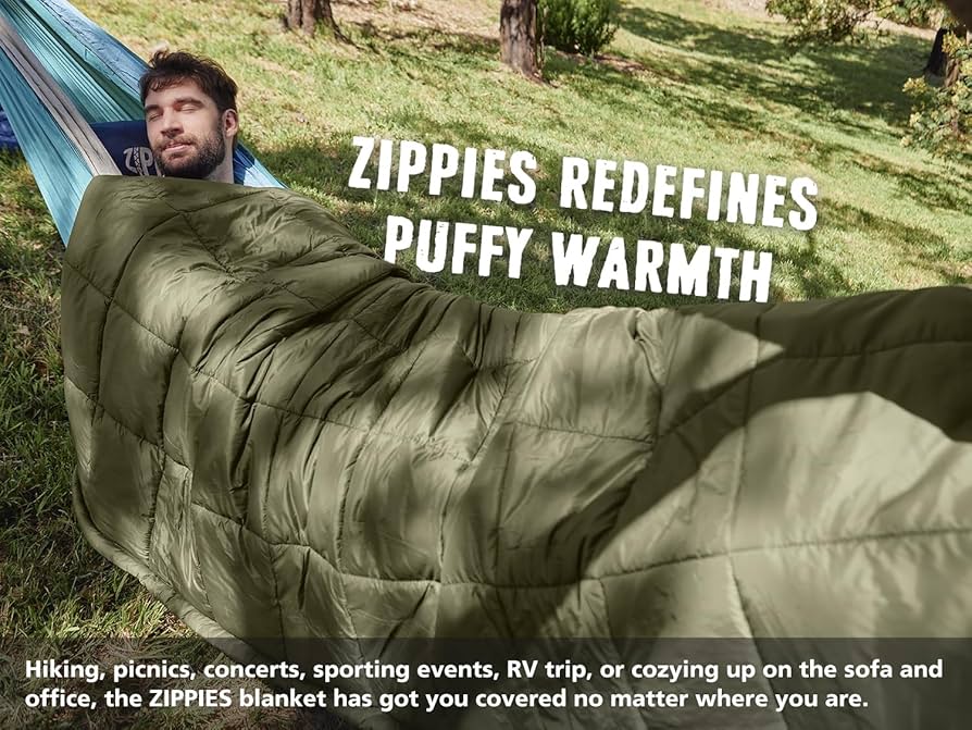 Amazon.com: ZIPPIES 3M Thinsulate Insulation Puffy Camping Blanket