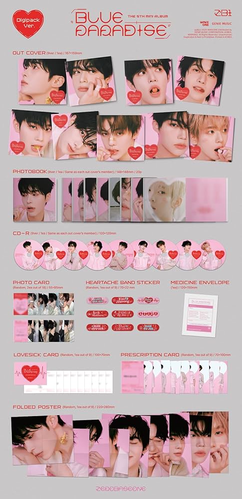 Amazon.com: ZEROBASEONE BLUE PARADISE 5th Mini Album with Tracking