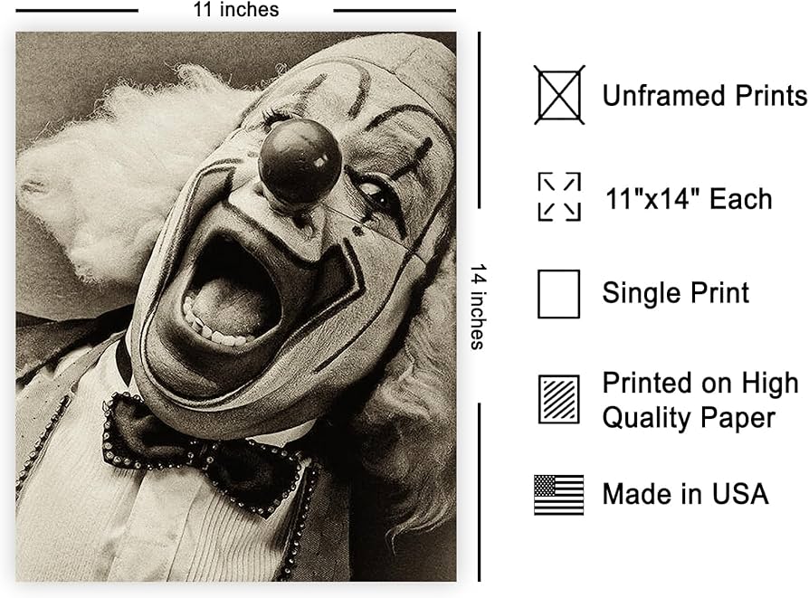 Amazon.co.jp: ポスター マスター ヴィンテージ 笑い ピエロ ポスター