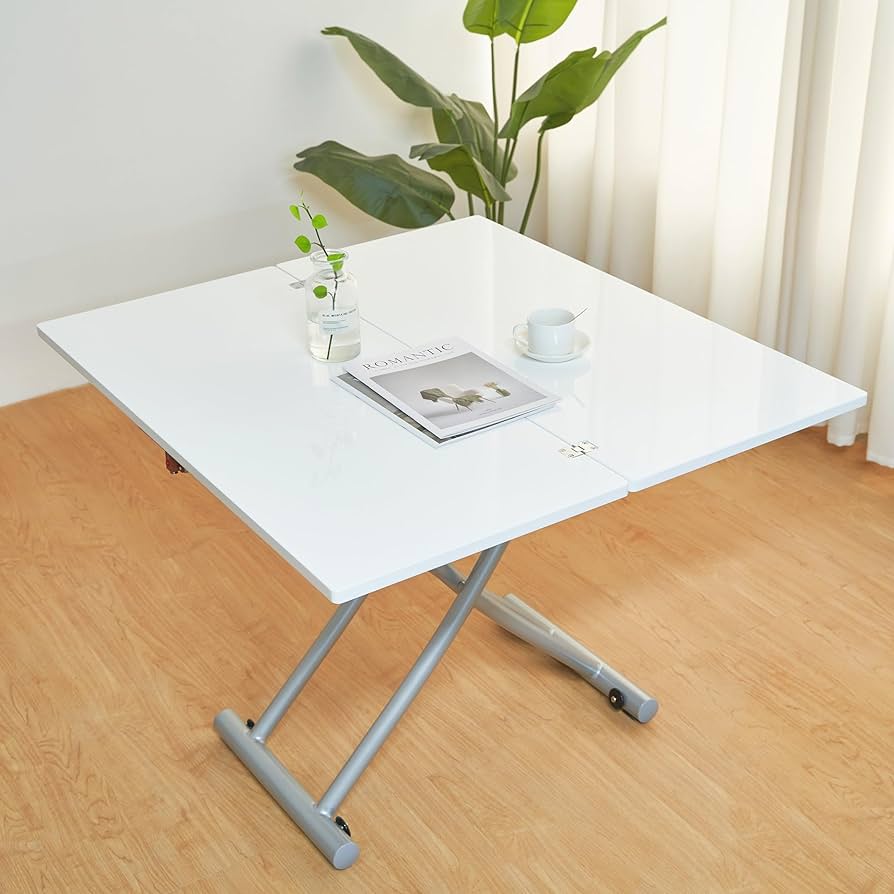 Amazon｜EWIN 折りたたみ 昇降式テーブル 天板が2倍に広がる 高さ調節