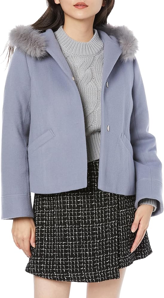 Amazon | [レッセパッセ] コ－ト ﾌｰﾄﾞﾌｧｰｼｮｰﾄｺｰﾄ レディース ﾌﾞﾙｰ