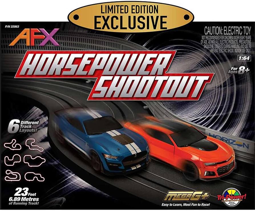 Amazon.com: AFX/Racemasters Horsepower Shootout Set AFX22063 HO