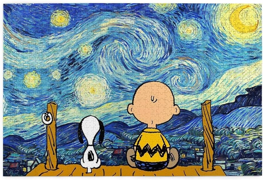 Amazon.co.jp: ジグソーパズル ピーナッツ スヌーピー ゴッホ 星月夜