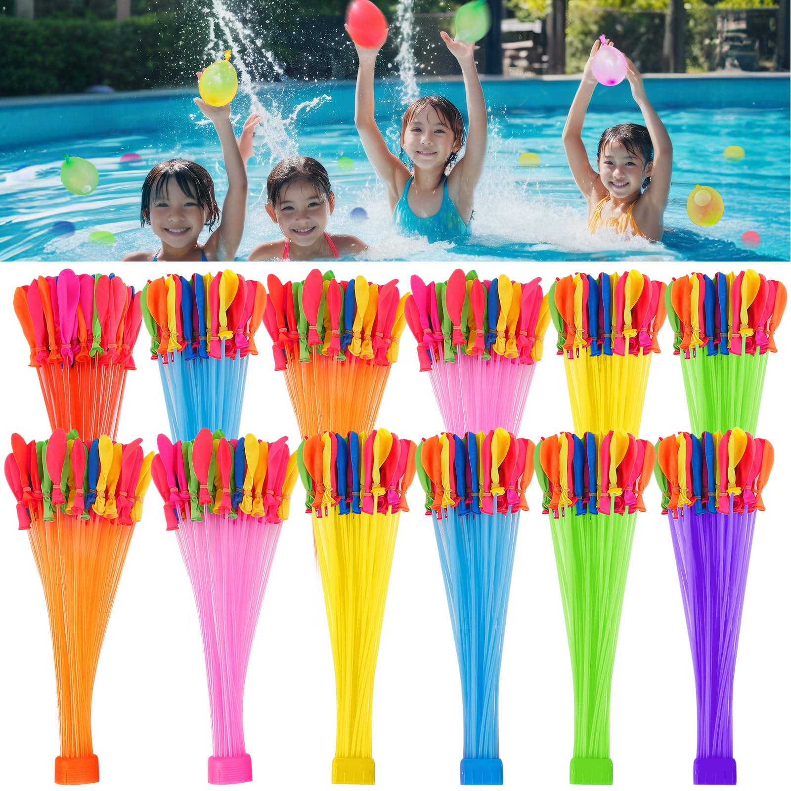 Amazon.co.jp: 水風船 444個 スプラッシュボール Ninonly 大量 子供用