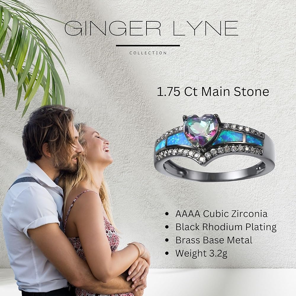 Amazon.com: Black Engagement Ring for Women by Ginger Lyne