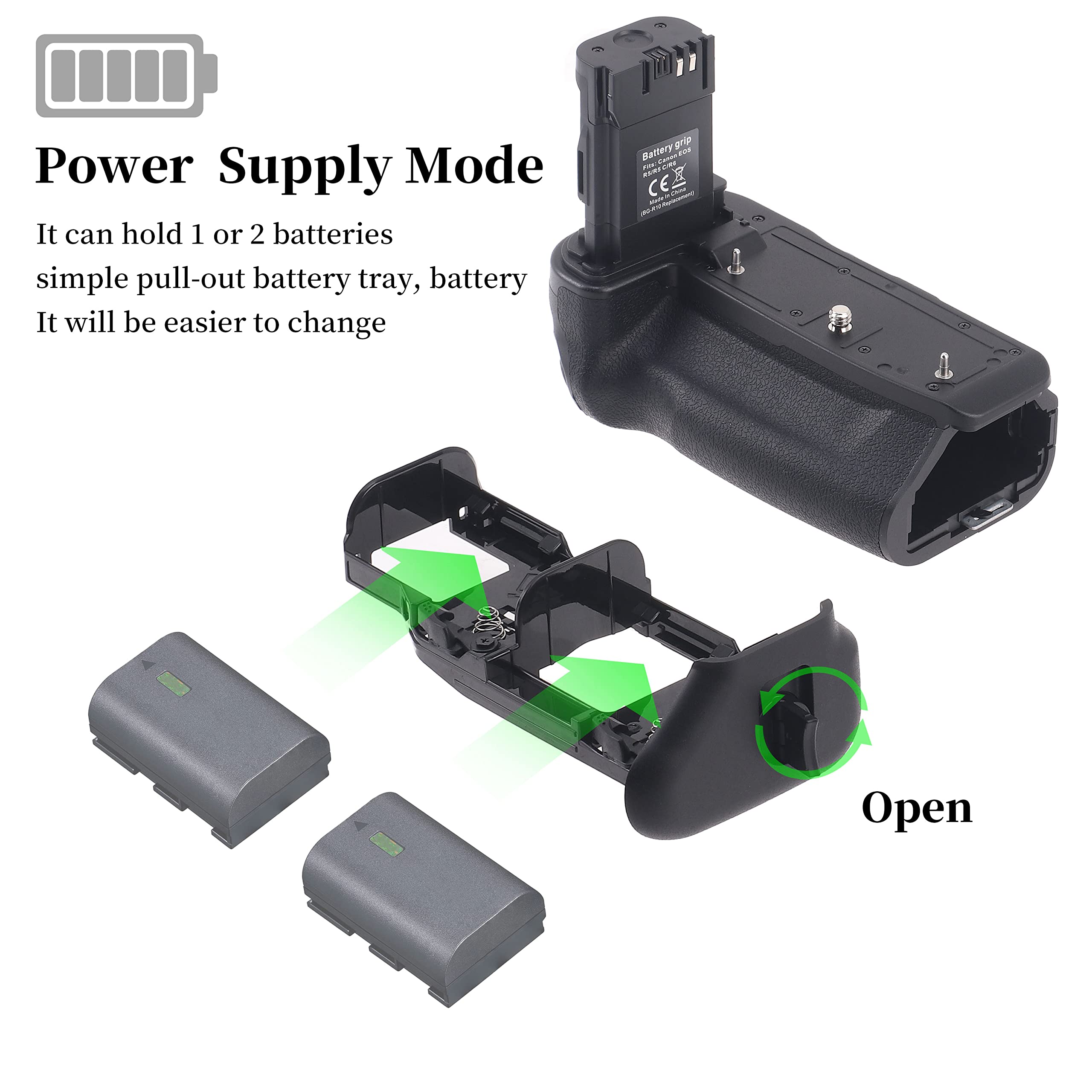 Amazon | Hersmay BG-R10 垂直 R5/R6 バッテリーグリップ Canon EOS R5