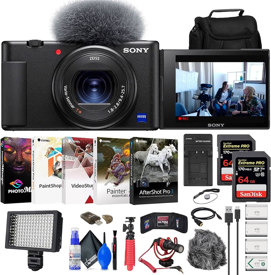 Amazon.com : Sony ZV-1 Digital Camera (Black) (DCZV1/B) + 2 x 64GB