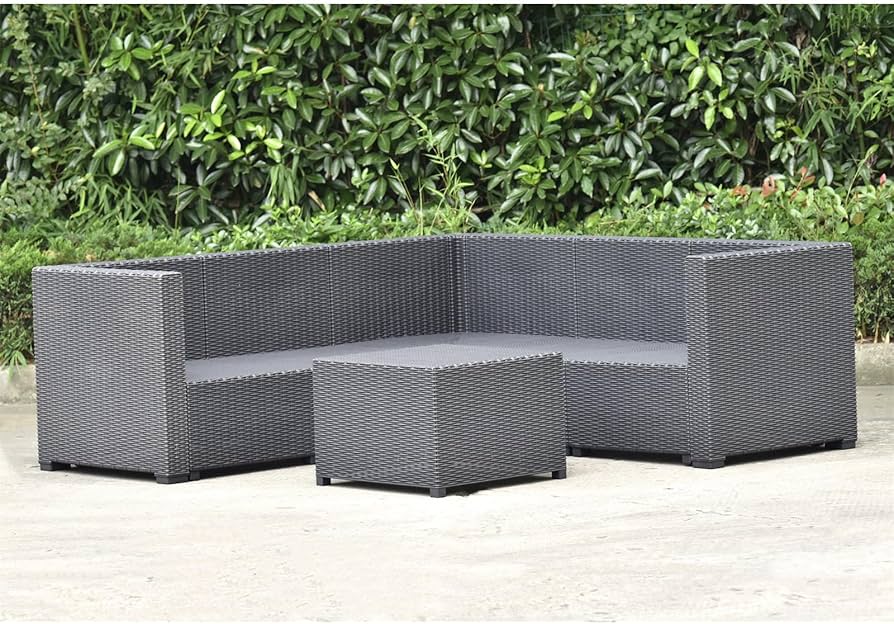 Amazon.co.jp: ラタン調 ガーデンファニチャーセット 五人掛け