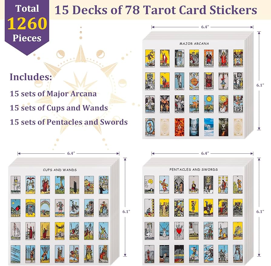 Amazon.co.jp: Fofeadm 1260枚 ミニタロットステッカー ジャーナリング