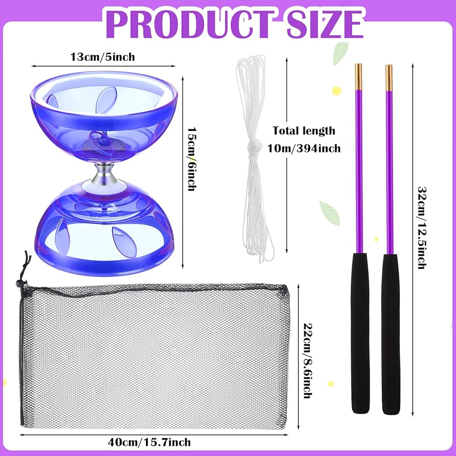 Amazon.com: Simgoing Chinese Yoyo Diabolo Set Includes Colorful