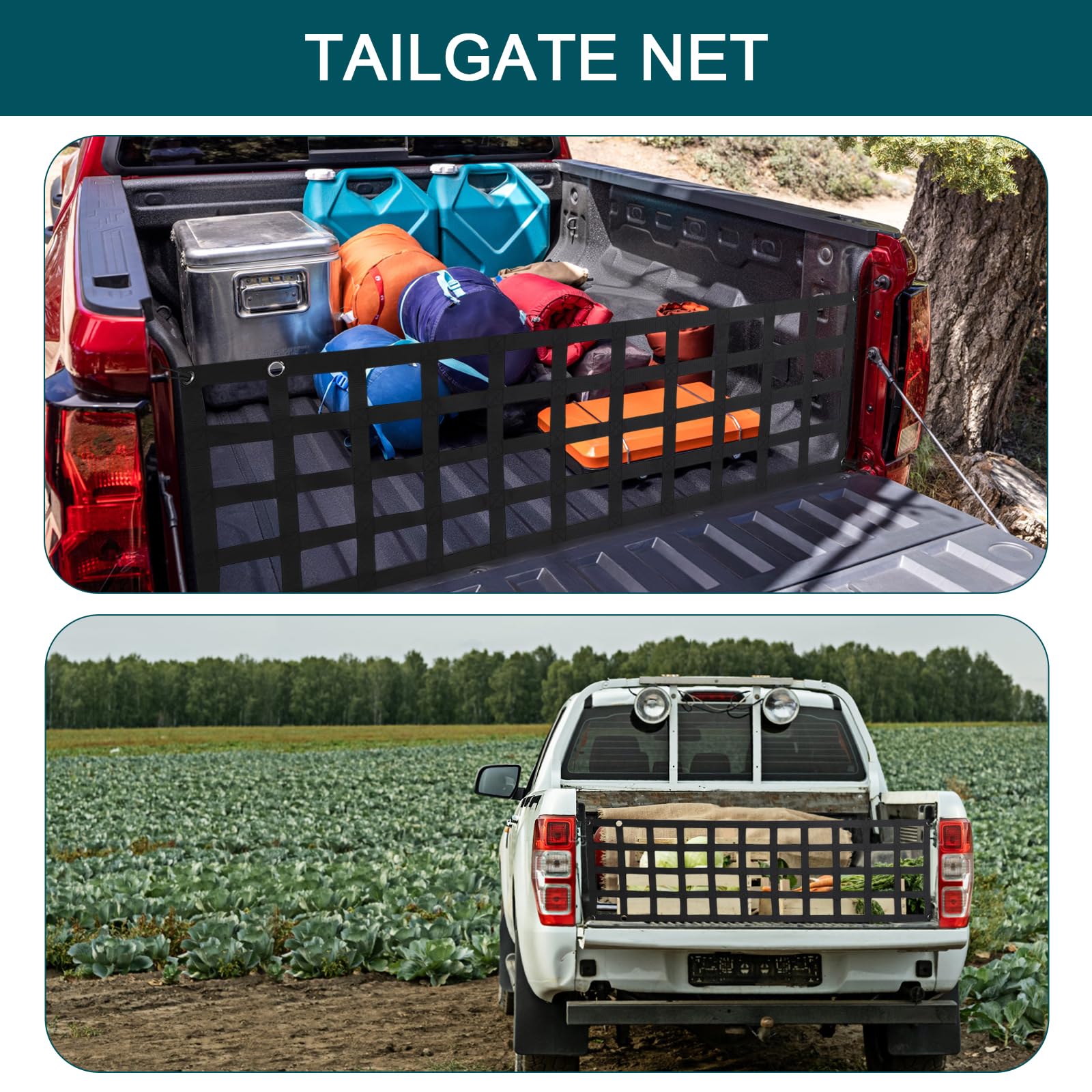 Amazon.co.jp: ピックアップトラック荷台用テールゲートネット