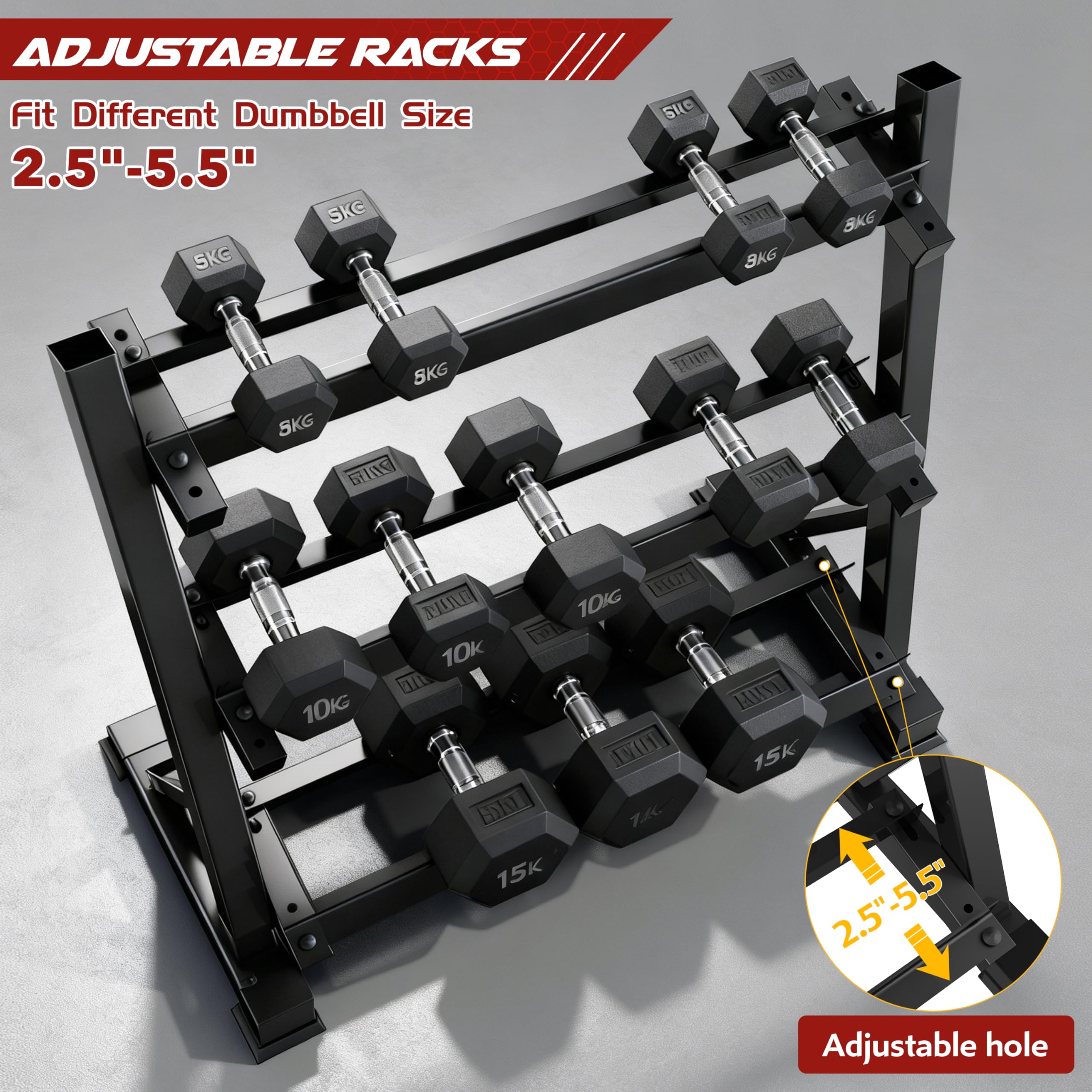 Amazon.co.jp: Zlinke 3段ダンベルラック マルチレベルウェイト