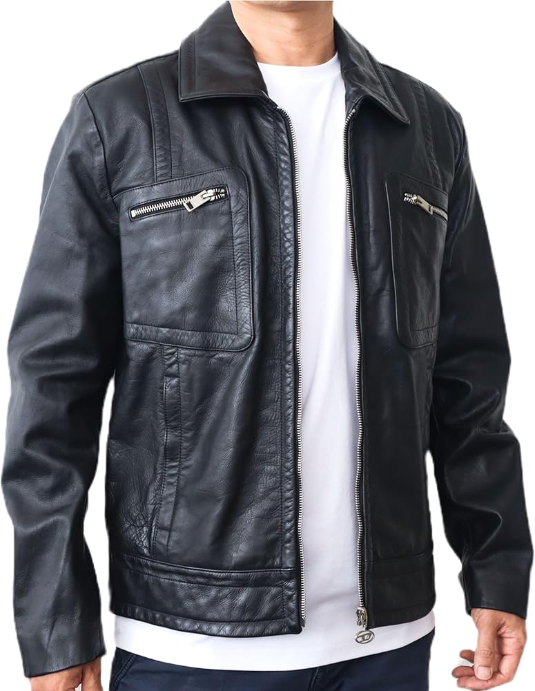 Amazon | [DIESEL] [ディーゼル] メンズ レザージャケット L-CALE