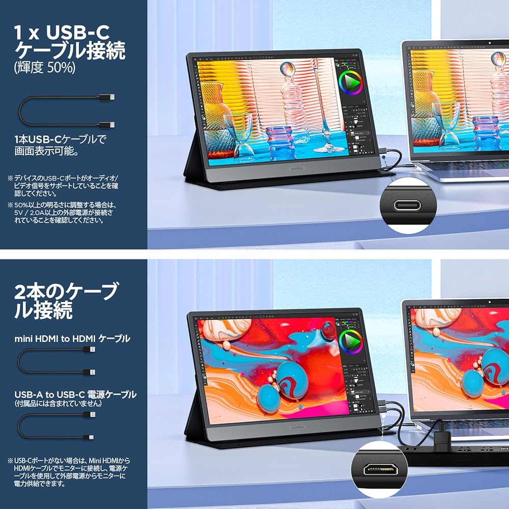 Amazon.co.jp: モバイルモニター - KOORUI 15.6インチ モバイル