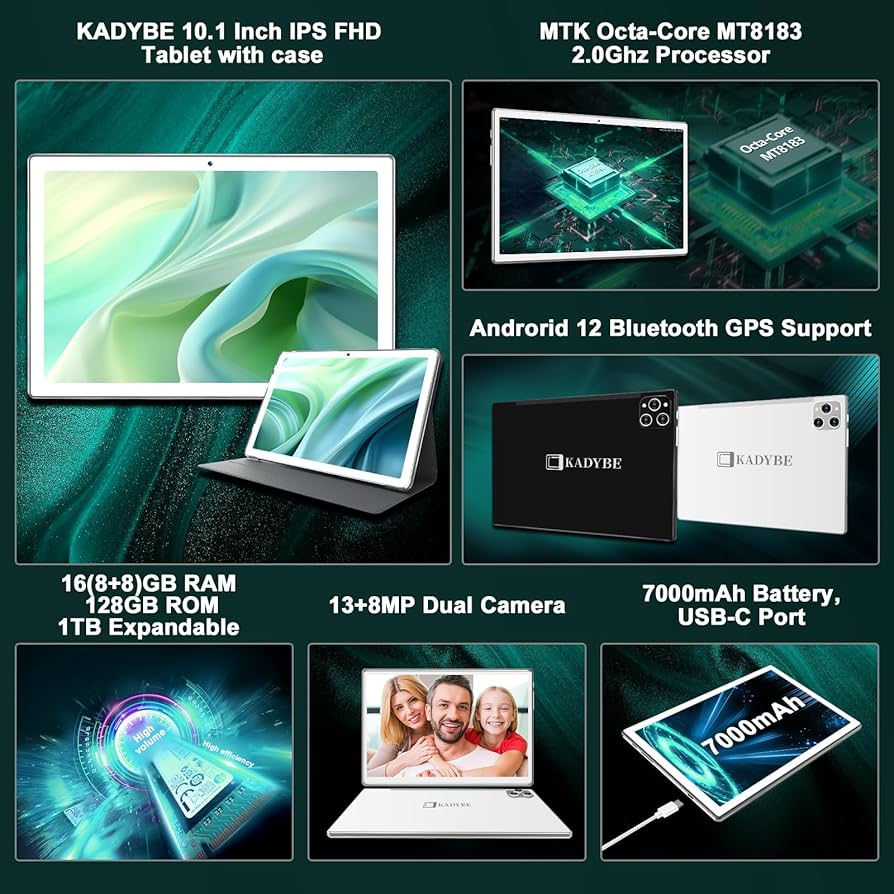 Amazon.com : KADYBE 2024 Tablet 10 inch Android Tablets, Latest