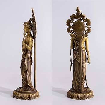 Amazon｜仏師銘版 聖観音菩薩 21.2cm 蝋型/青銅（ブロンズ）製 仏師