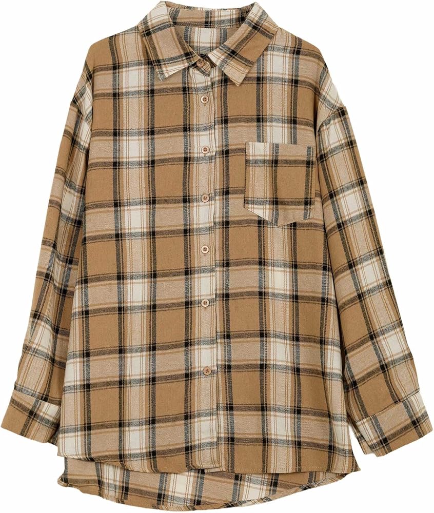 Amazon | [神戸レタス] チェック柄 ネルシャツ レディース 秋 冬 秋服