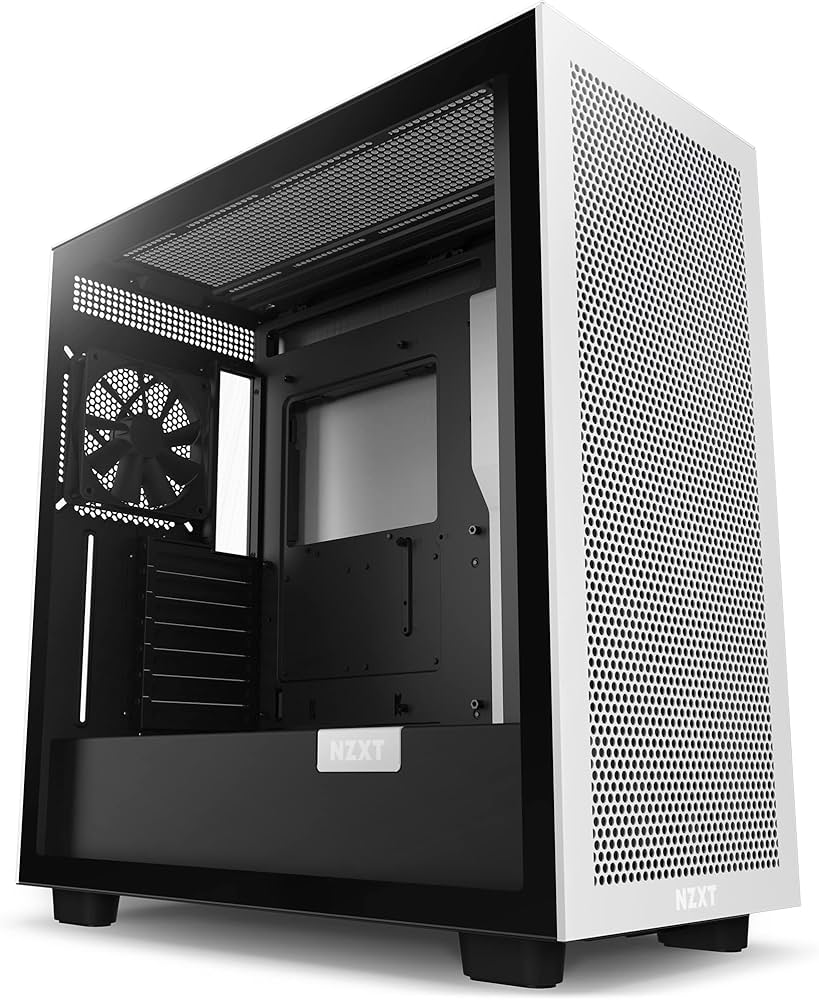 Amazon | NZXT H7 Flow ミドルタワーケース [White&Black] | NZXT | PC