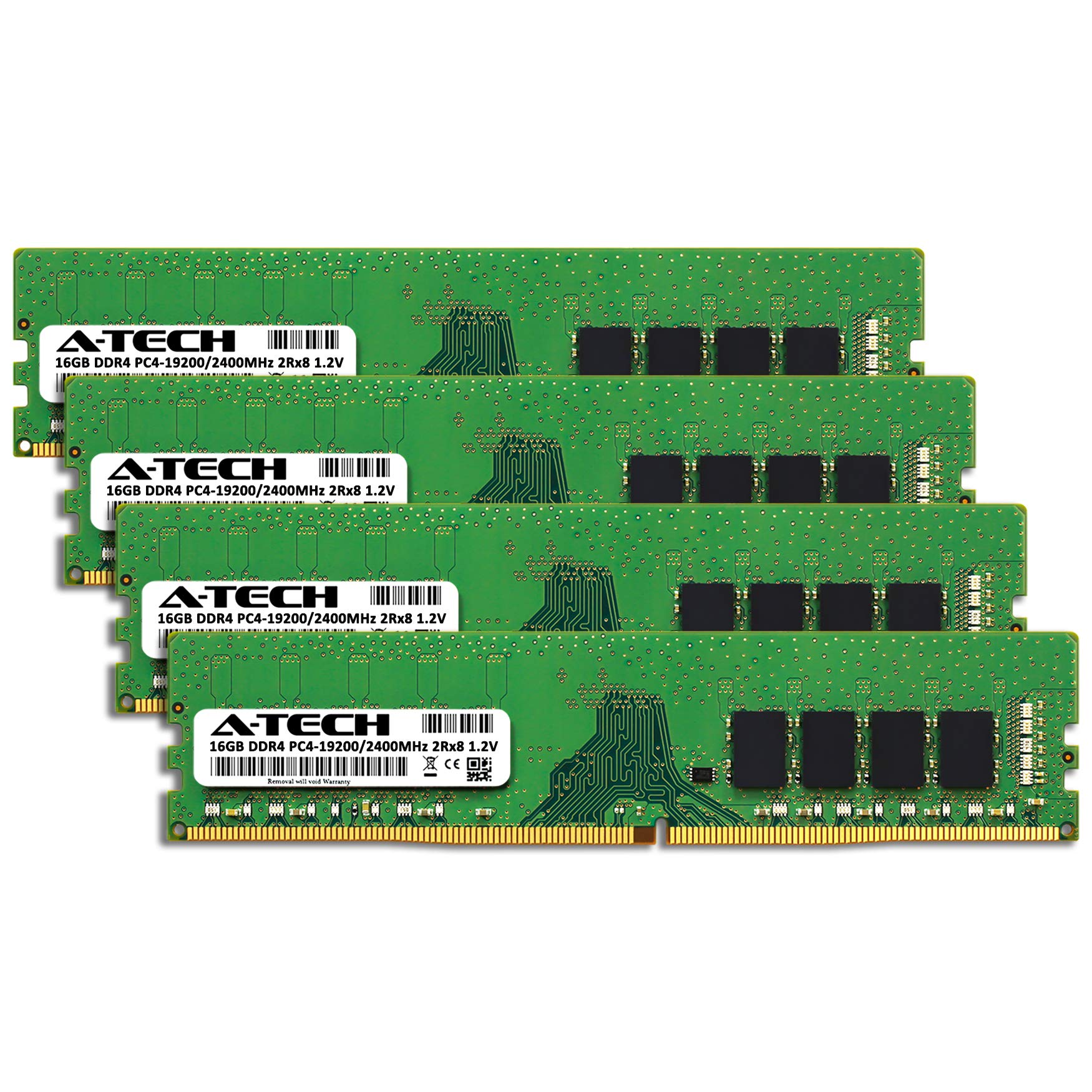 A-Tech 64GB (4x16GB) DDR4 2400 MHz UDIMM PC4-19200 (PC4-2400T