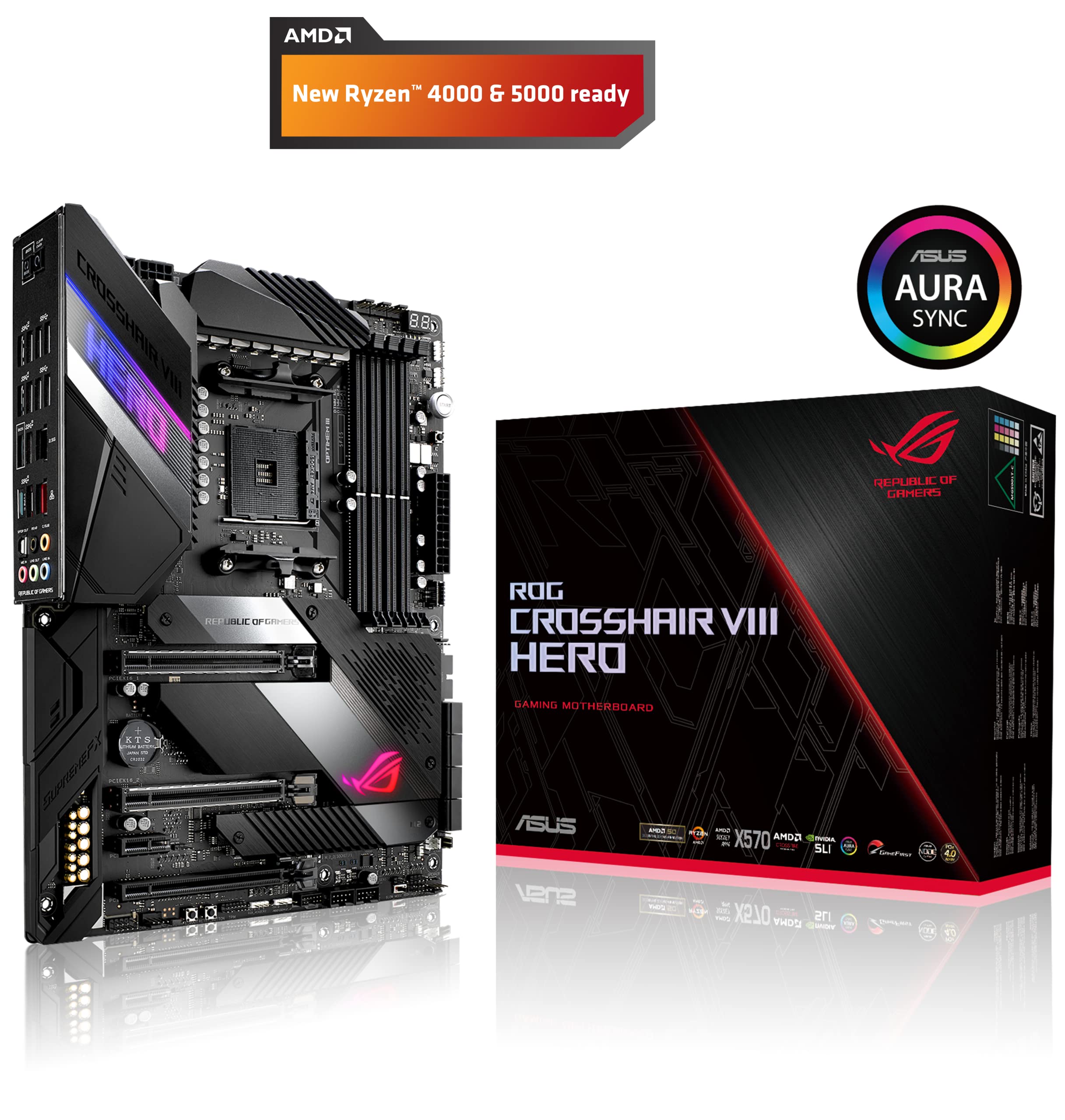 Amazon | ASUS ROG Crosshair VIII Hero X570 ATXマザーボード PCIe
