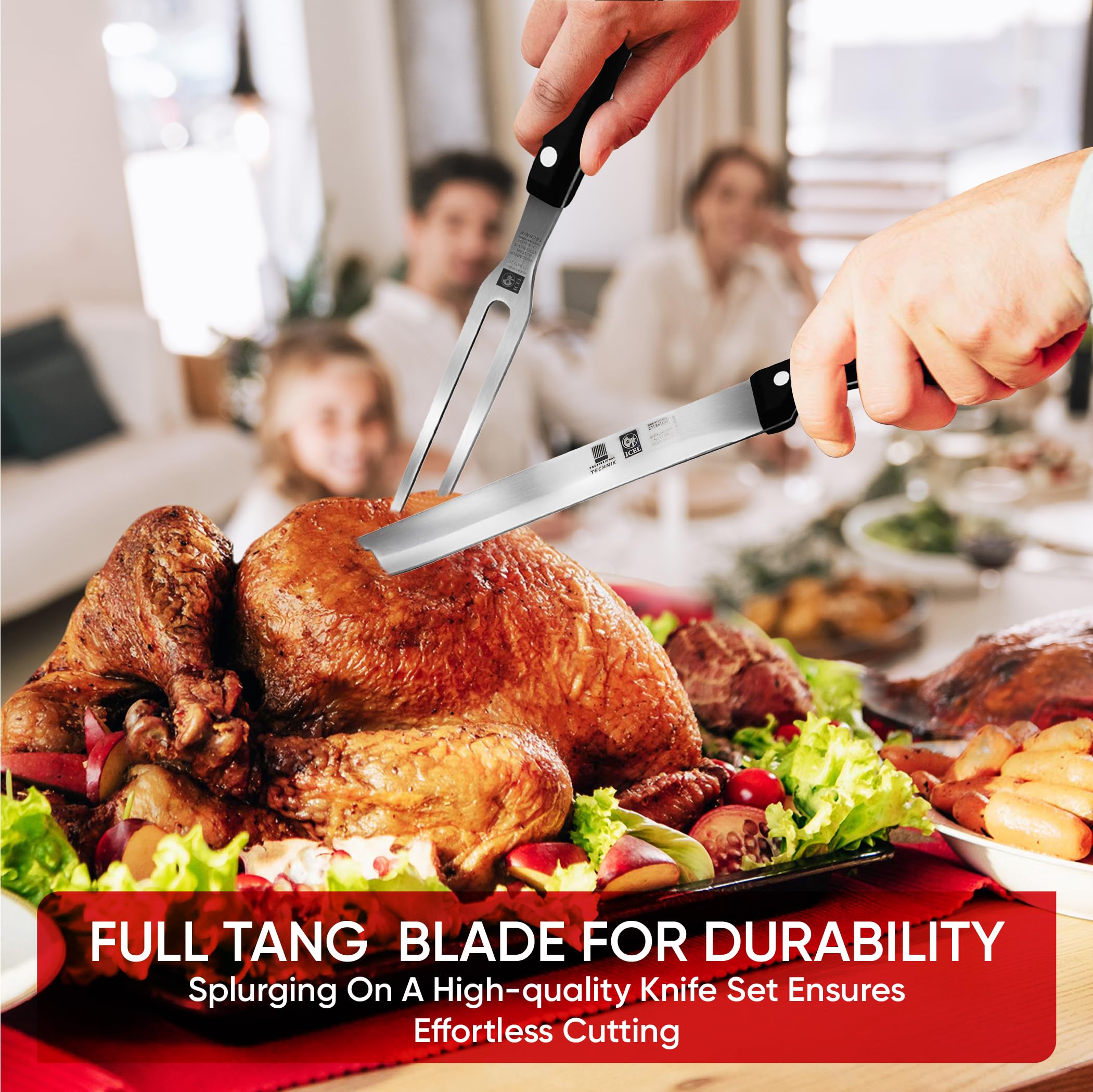 Amazon | 肉用カービングナイフとフォークセット ギフトボックス入り 7