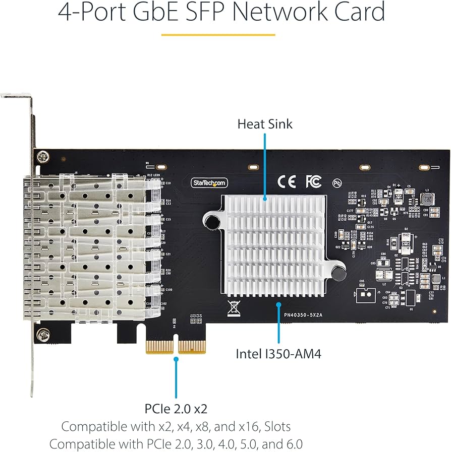 Amazon | StarTech.com ネットワークアダプターカード／4ポート 1G SFP