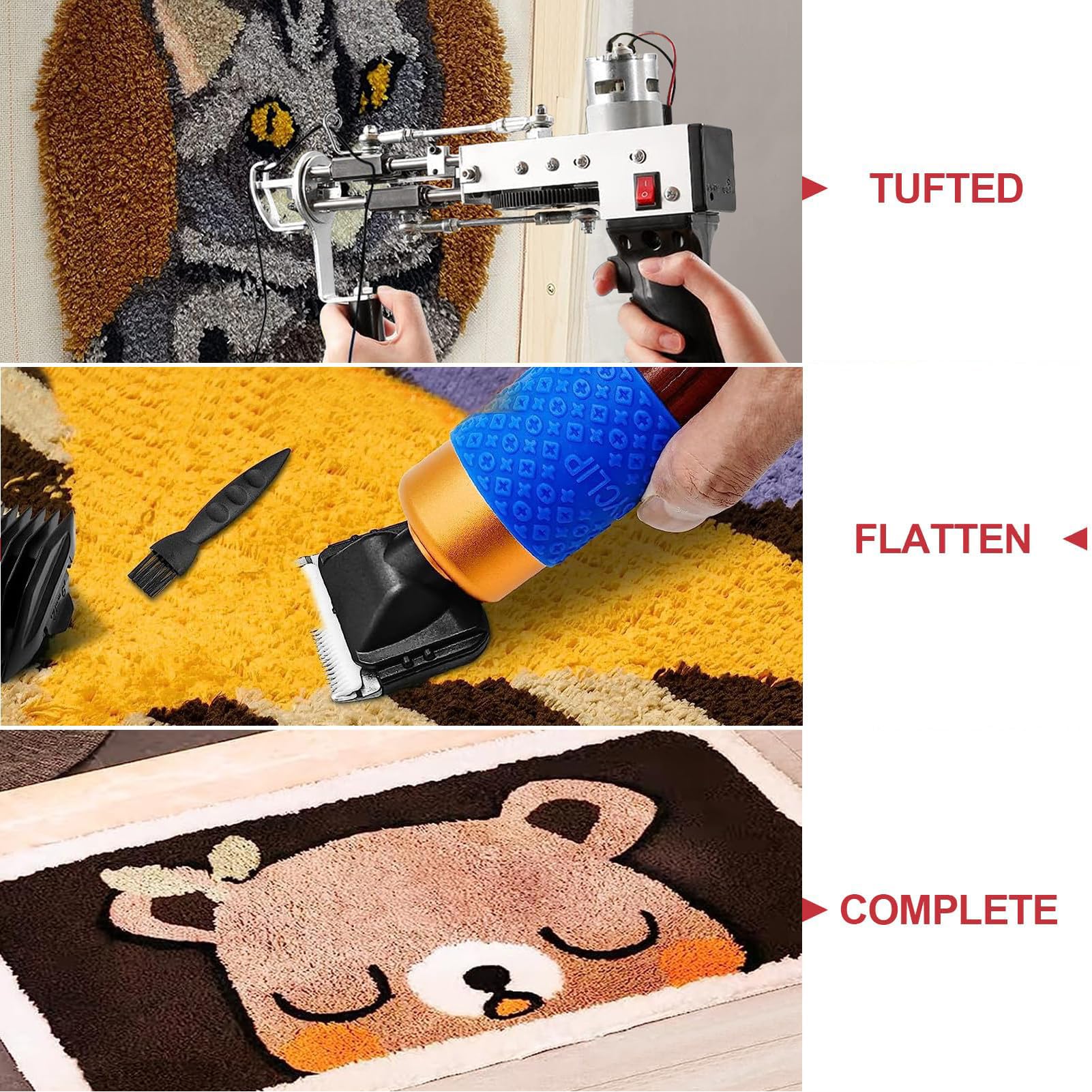 Amazon｜タフティングガン スターターキット、2 in 1 カットアンド