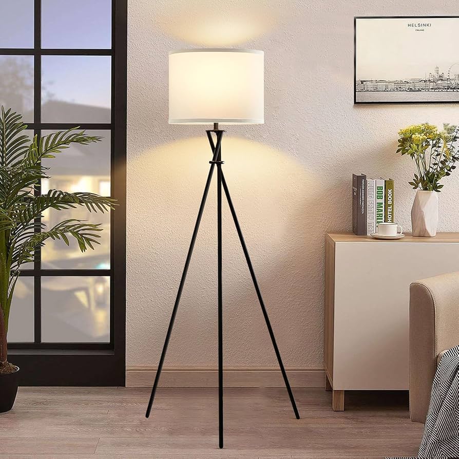Floor Lamp for Living Room, 61'' Modern Tripod Floor Lamps with
