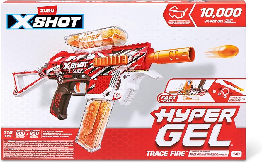 Amazon.com: XSHOT Hyper Gel Trace Fire Blaster, Semi and Fully