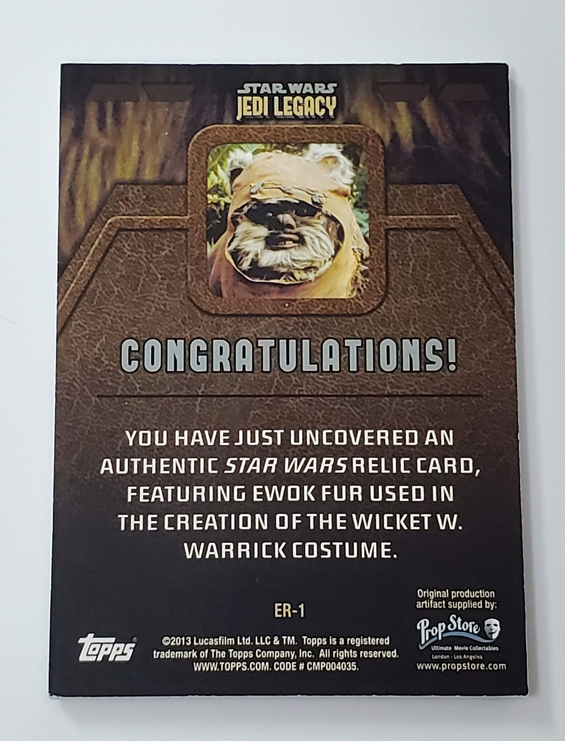 2013 Topps Star Wars Jedi Legacy Authentic Ewok Fur Relic Trading