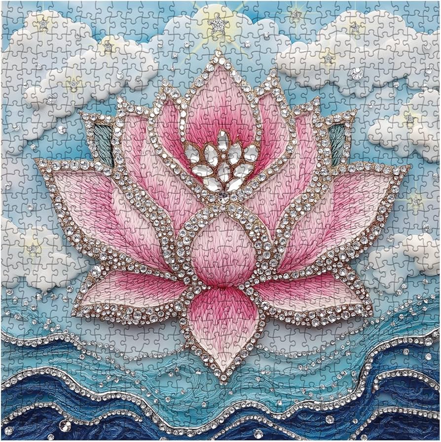 Amazon.com: 3D Crystal Diamond Lotus Jigsaw Puzzle 1000 Piece for