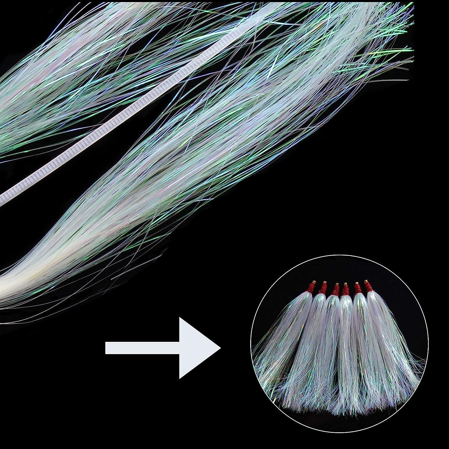 Amazon | ティンセル フライタイイング素材 10本セット クリスタル