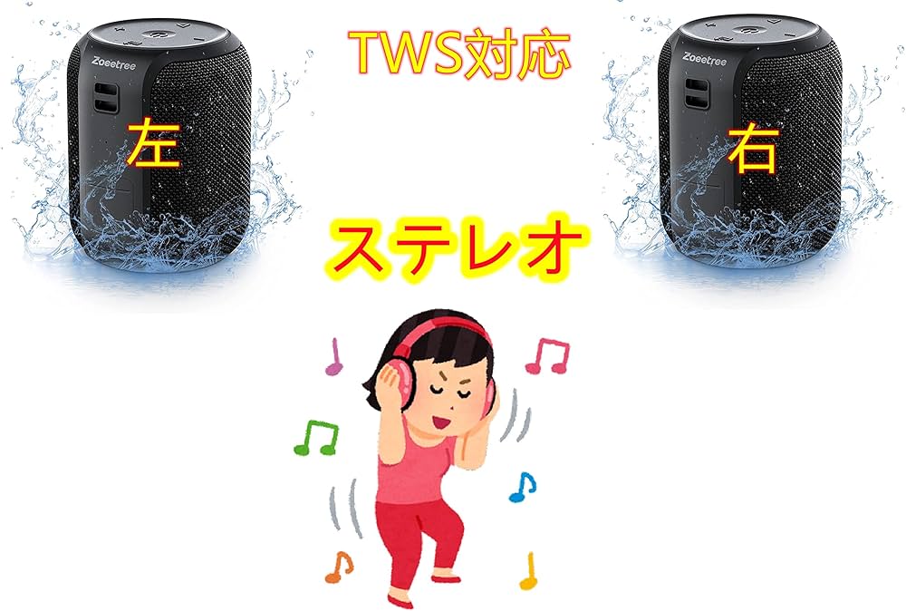 Amazon.co.jp: 【2台セット】【 音質＆28時間再生＆ IPX7防水＆TWS対応