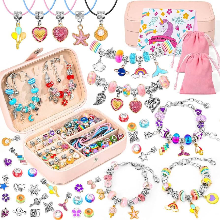 Amazon.com: 150Pcs Charm Bracelet Making Kit with Jewelry Box