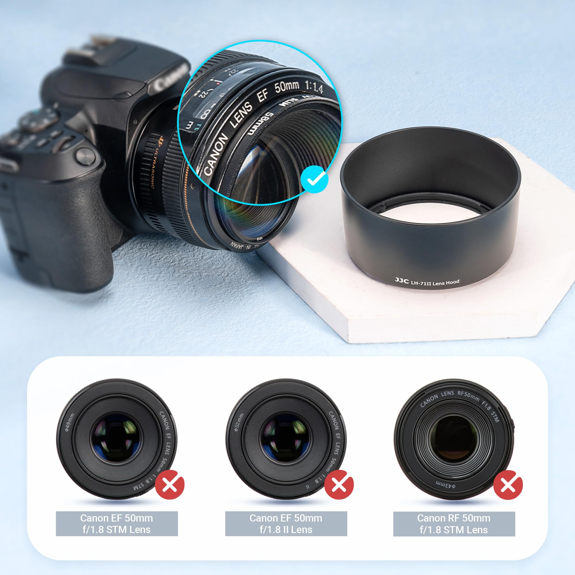 Amazon.com : JJC Lens Hood Shade for Canon EF 50mm f/1.4 USM Lens
