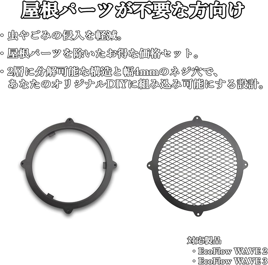 Amazon.co.jp: [NemRily] for EcoFlow WAVE2 / WAVE3 ダクトカバー