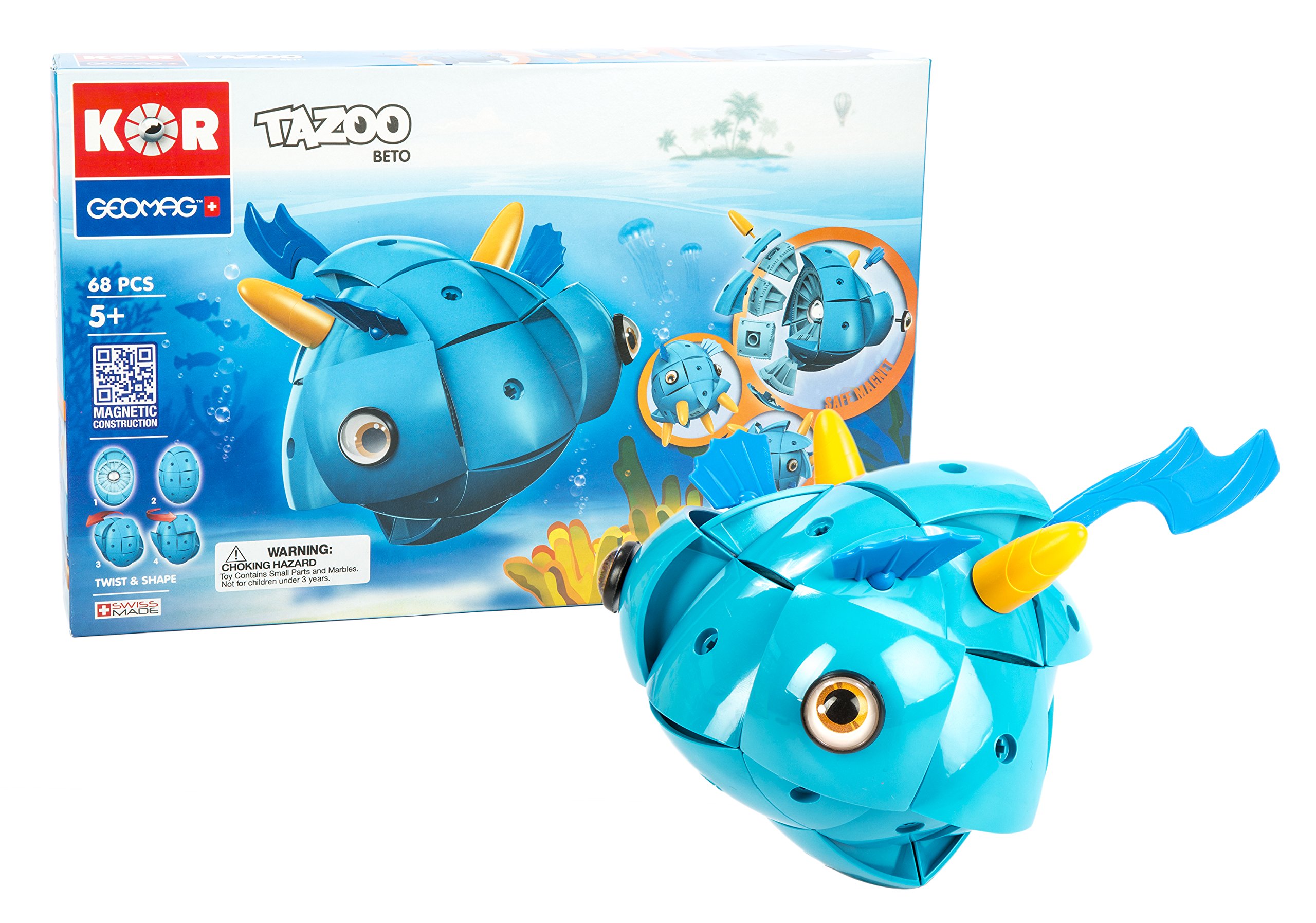 Amazon.com: Geomag Kor TAZOO Beto Fish – 68 Piece Creative Magnet