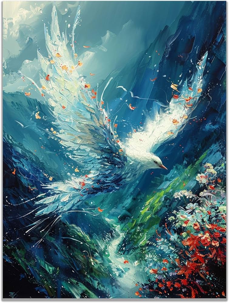 Amazon.co.jp: SHYAMIC アートパネル 抽象 飾り絵画, 自然の中を飛ぶ