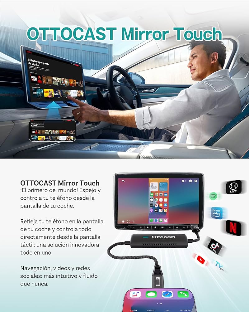 Amazon.com: OTTOCAST Mirror Touch Wireless CarPlay Adapter - Bi