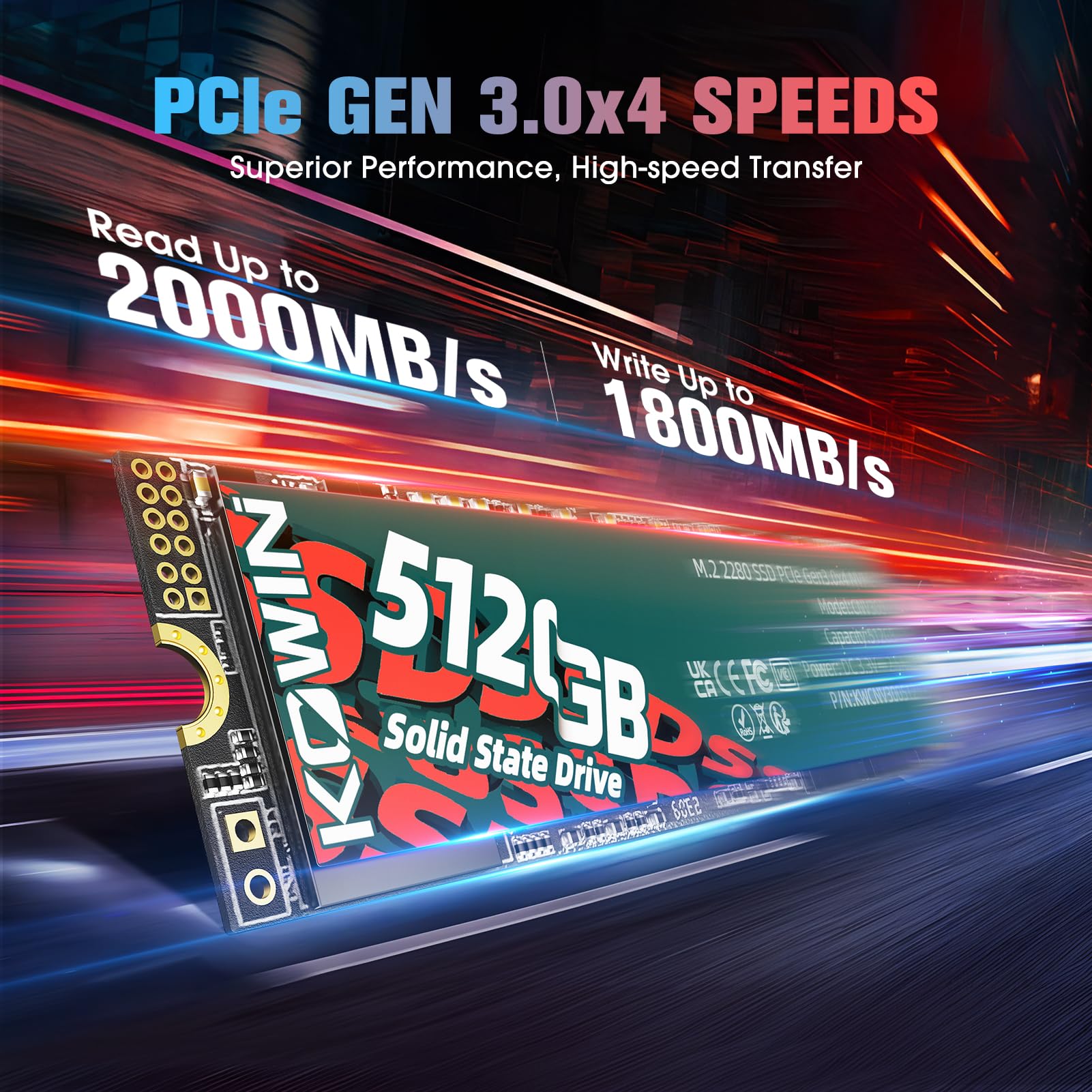 Amazon.com: KOWIN SSD 512GB PCIe 3.0x4 NVMe M.2 2280, R/W up to