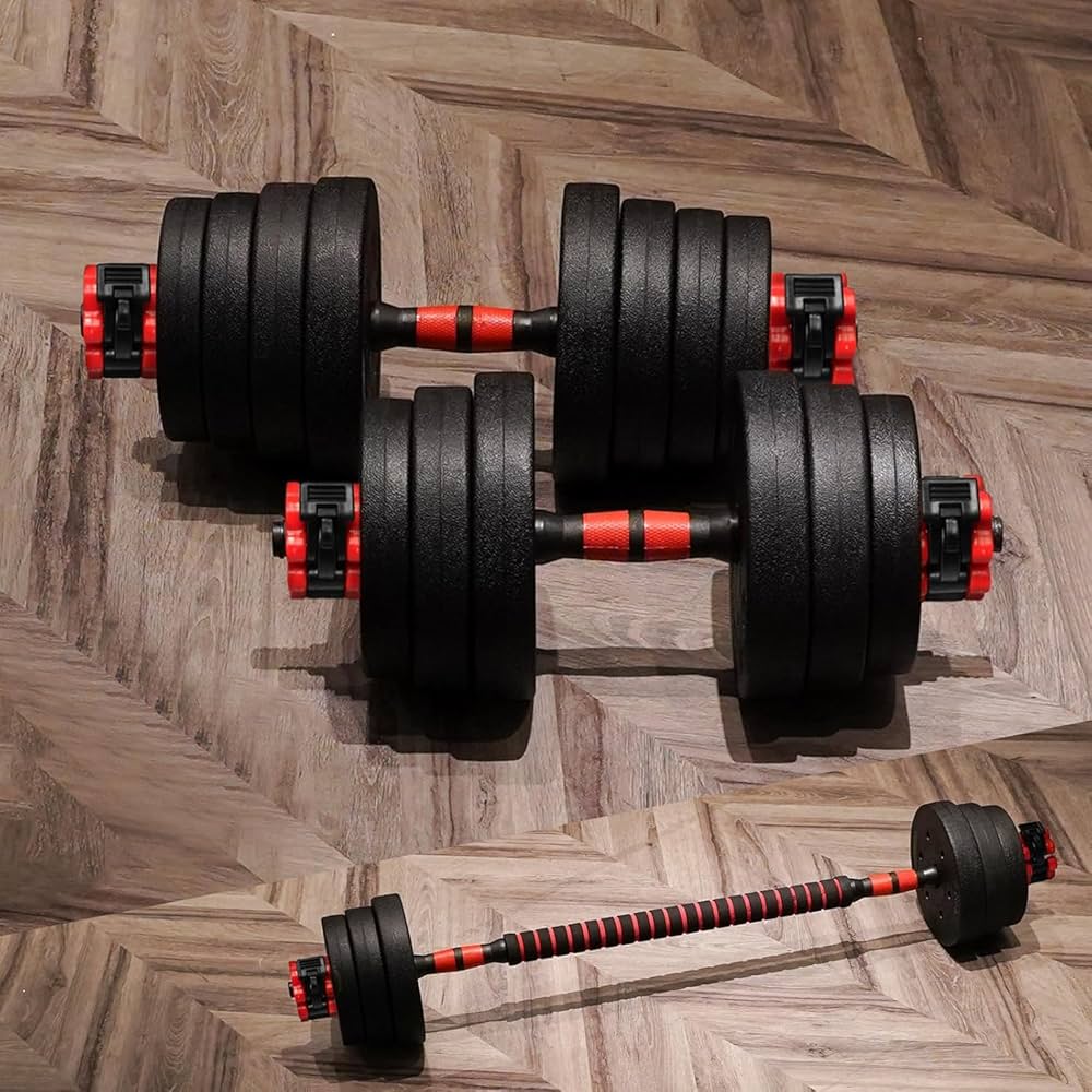 Amazon | 【バーベルにもなる】ダンベル 可変式 【日本企業】 重量調整