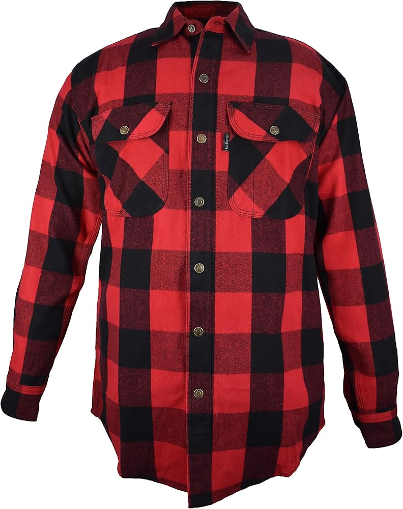 Amazon.com: Five Brother Men's Metal Snap Flannel Shirt, Tall, XLT